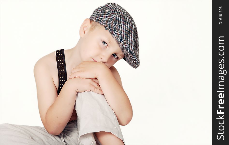 Portrait of little boy with blue eyes