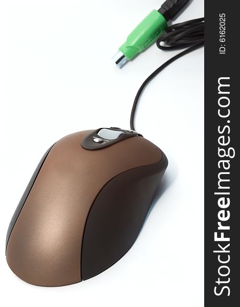 Computer modern laser mouse in isolated background