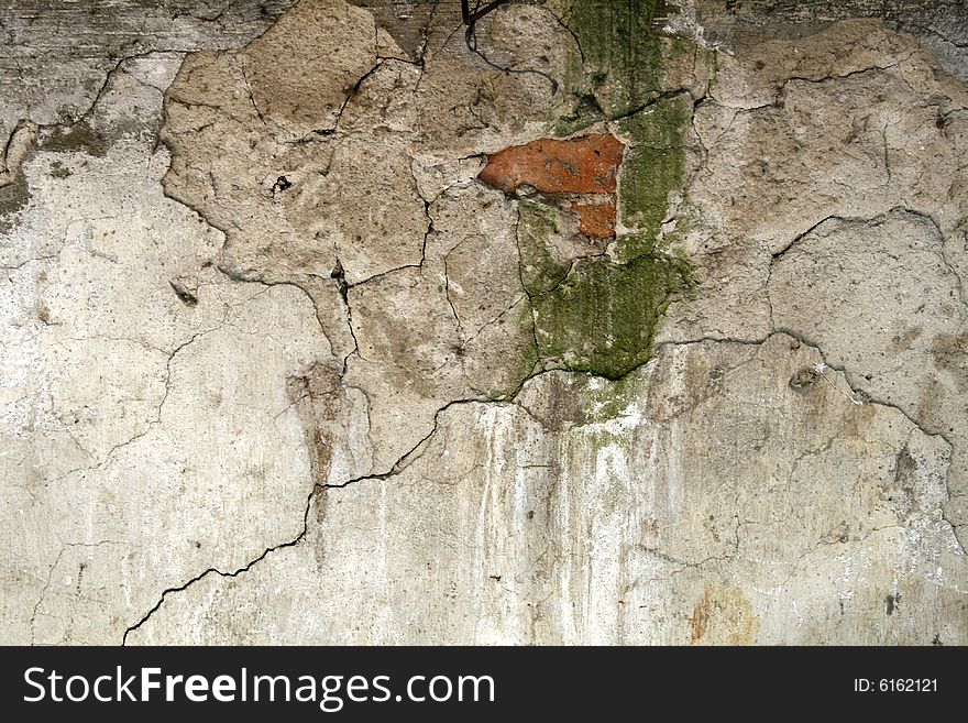 Brocken concrete walll