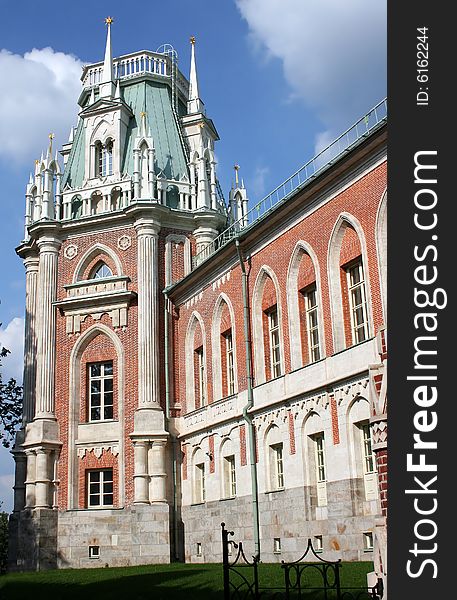 Photo of architectural elements of Tsaritsyno Palace. Photo of architectural elements of Tsaritsyno Palace