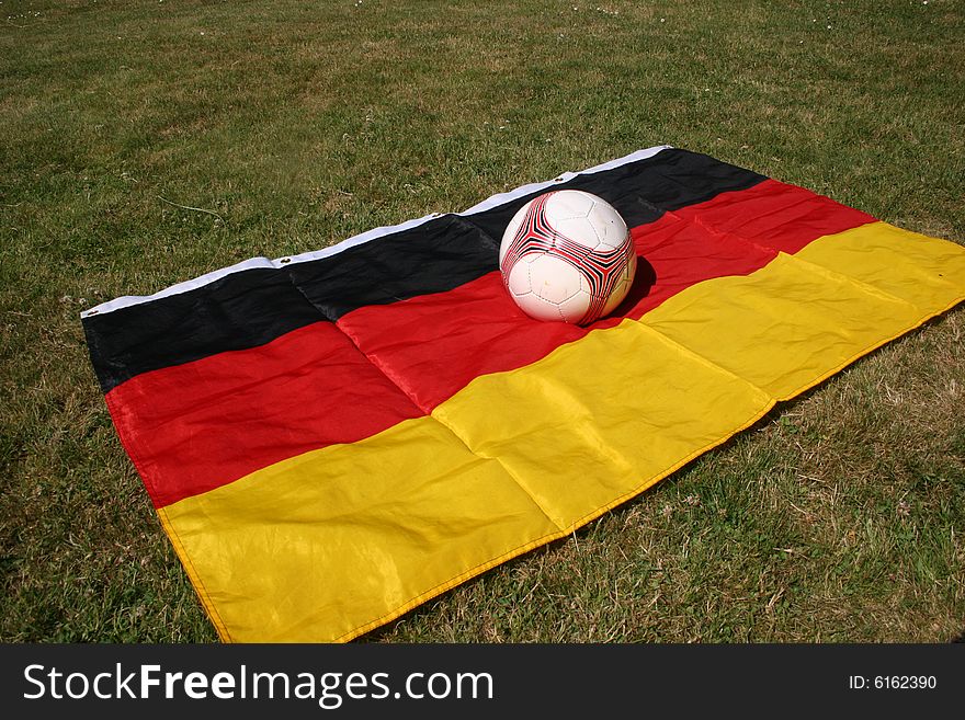 Soccer ball on a german flag. Soccer ball on a german flag