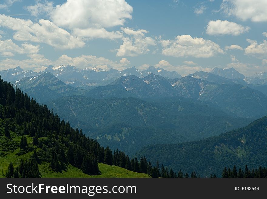 Nice view of the alps in the summer, Bavaria, Germany. Nice view of the alps in the summer, Bavaria, Germany