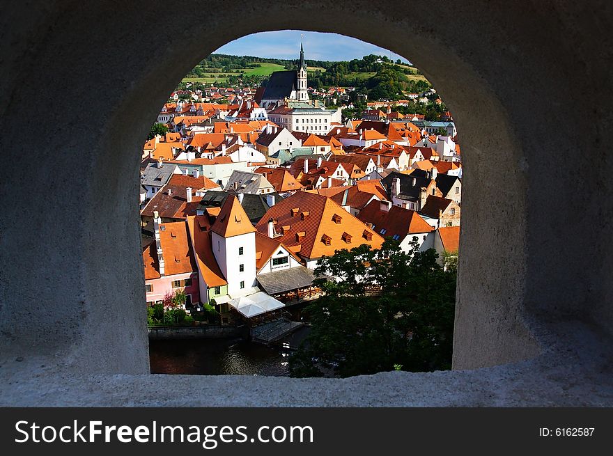 Cesky Krumlov Seen From Its Castle