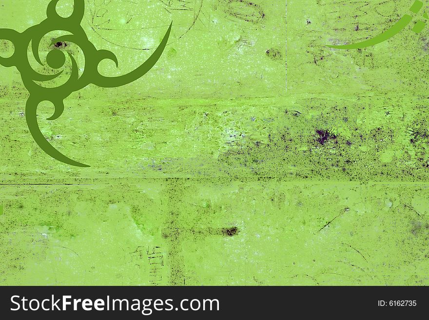 Textured old grungy business card desing on green. Textured old grungy business card desing on green