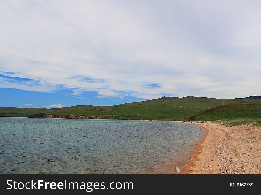 Sandy coast of baikal lake. Sandy coast of baikal lake