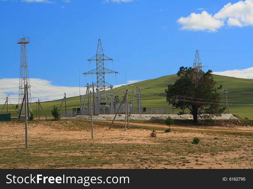 Electric station on the island