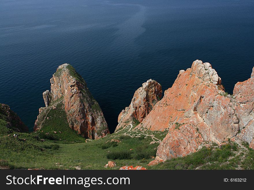 Beautiful mountains on baikal lake