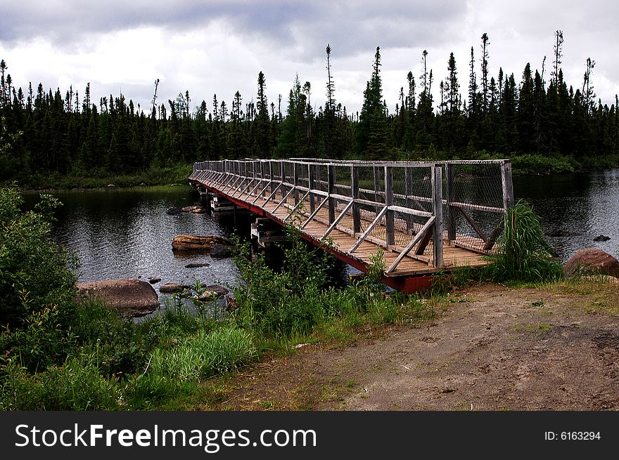 This bridge is part of the walking trail around Jean Lake in wabush Labrador. This bridge is part of the walking trail around Jean Lake in wabush Labrador.