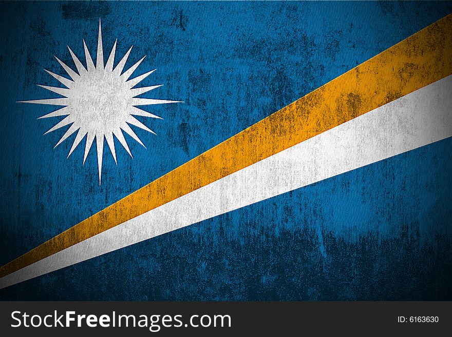 Grunge Flag Of Marshall Islands