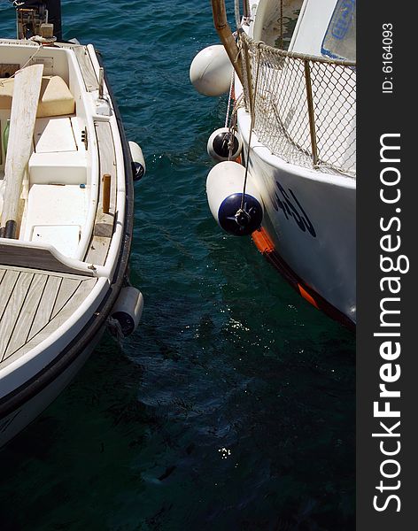 Two boats on the shore of Adriatica sea, Croatia