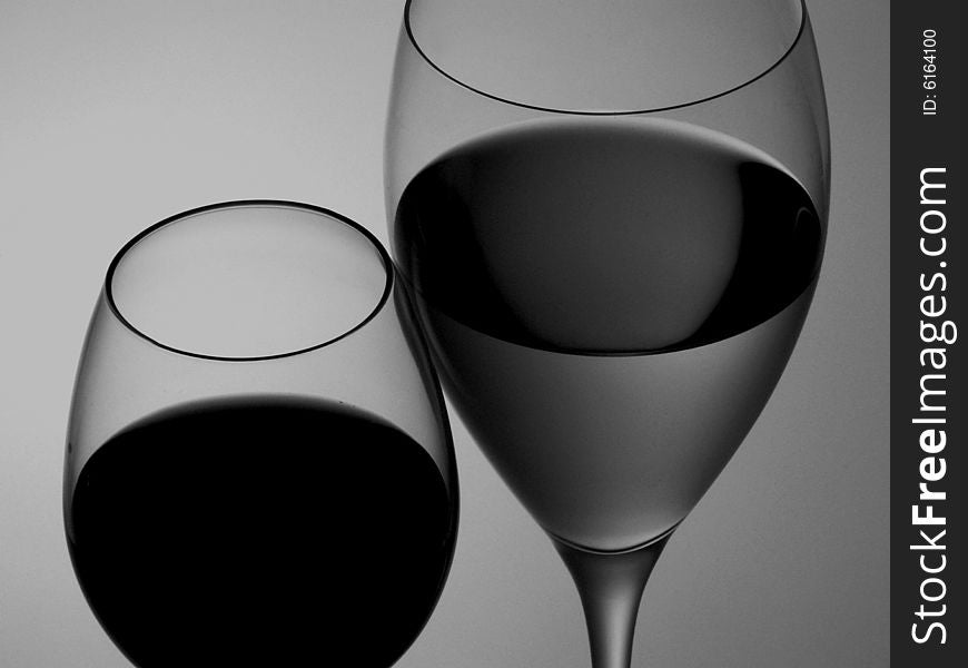 black and white photo of glass of wine