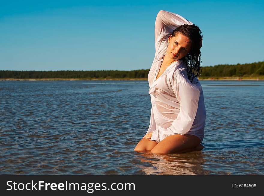 Sexy Woman In Men S Shirt