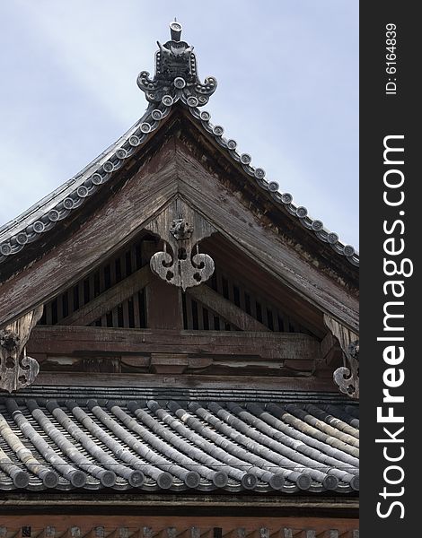 Japanese temple roof in Kioto, Japan