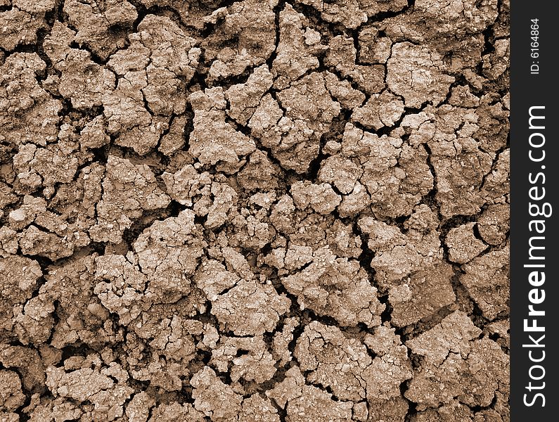 Monochromatic photo of a dry soil surface. Monochromatic photo of a dry soil surface.