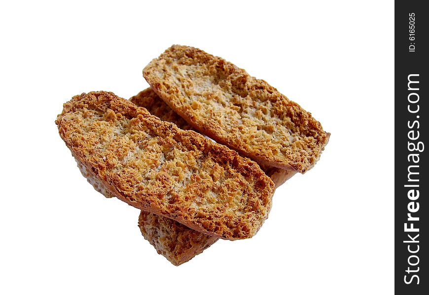 Crisp bread isolated on white background