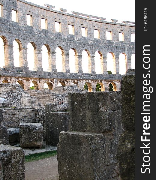 Ancient coliseum in Pula, Croatia. Ancient coliseum in Pula, Croatia