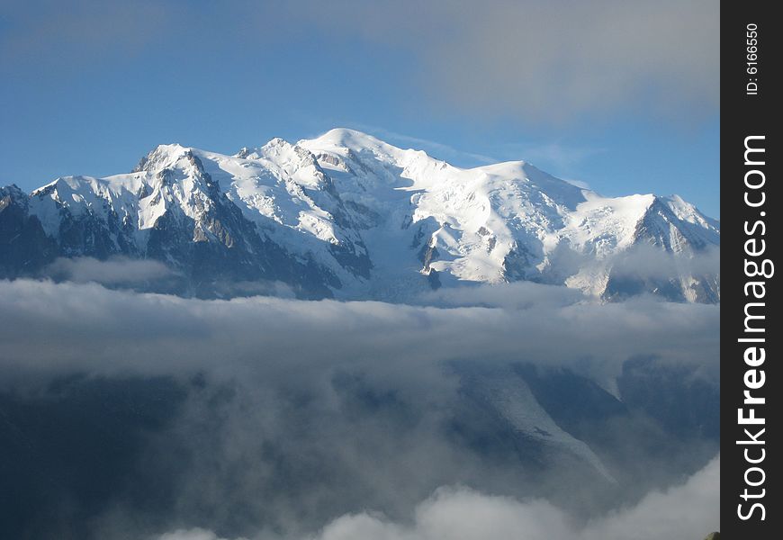 Mont Blanc and fog