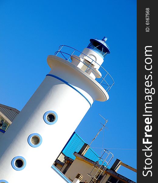 An original shot of a lighthouse in Viareggio