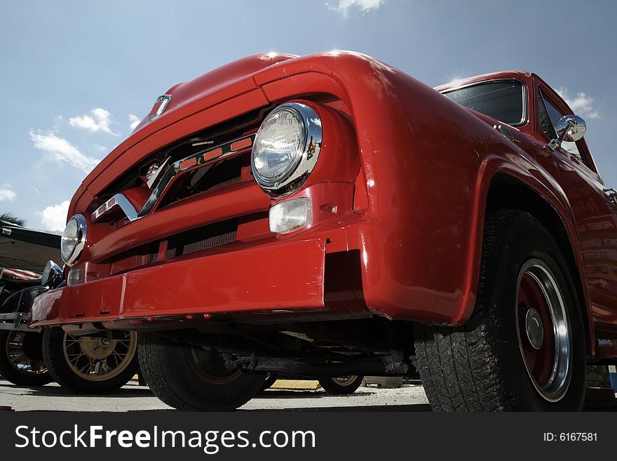 Clasicc retro red pickup truck. Clasicc retro red pickup truck