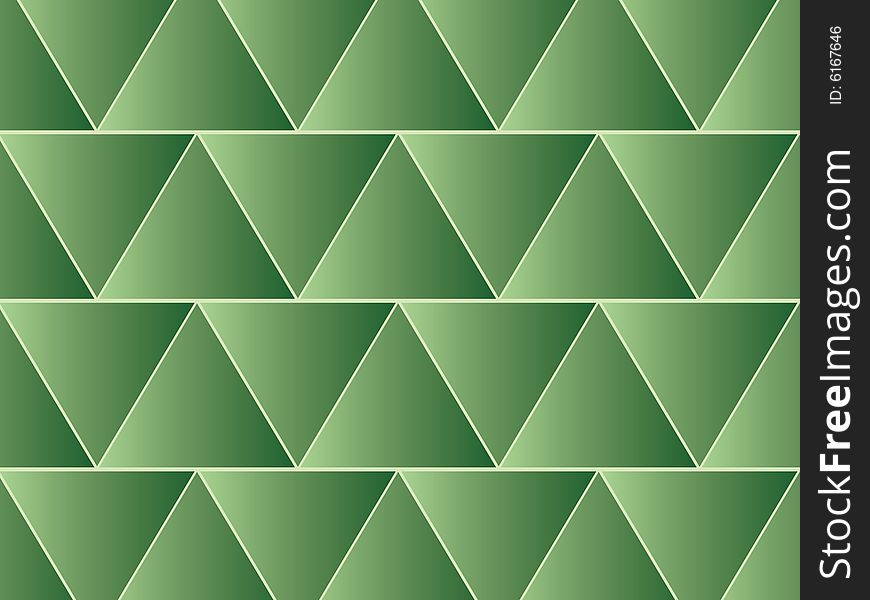 A vector illustration of a green triangle pattern. A vector illustration of a green triangle pattern