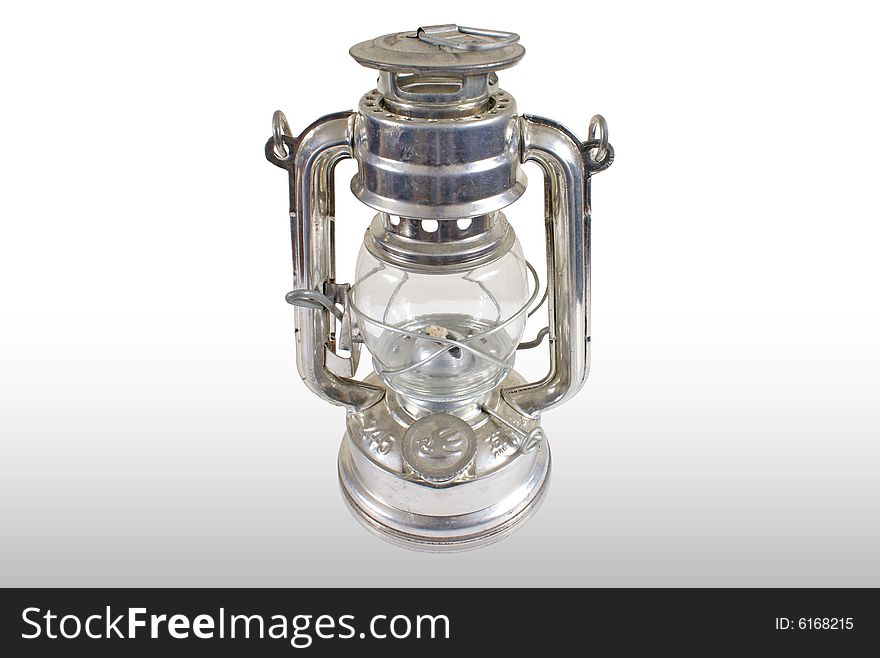 This is an antique oil lamp