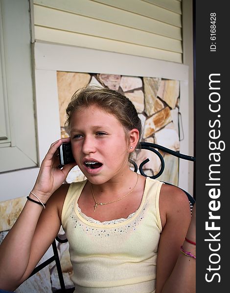Young Girl talking on cell phone