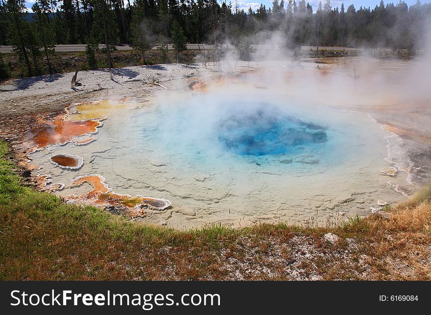 The Scenery Of Lower Geyser Basin In Yellowstone