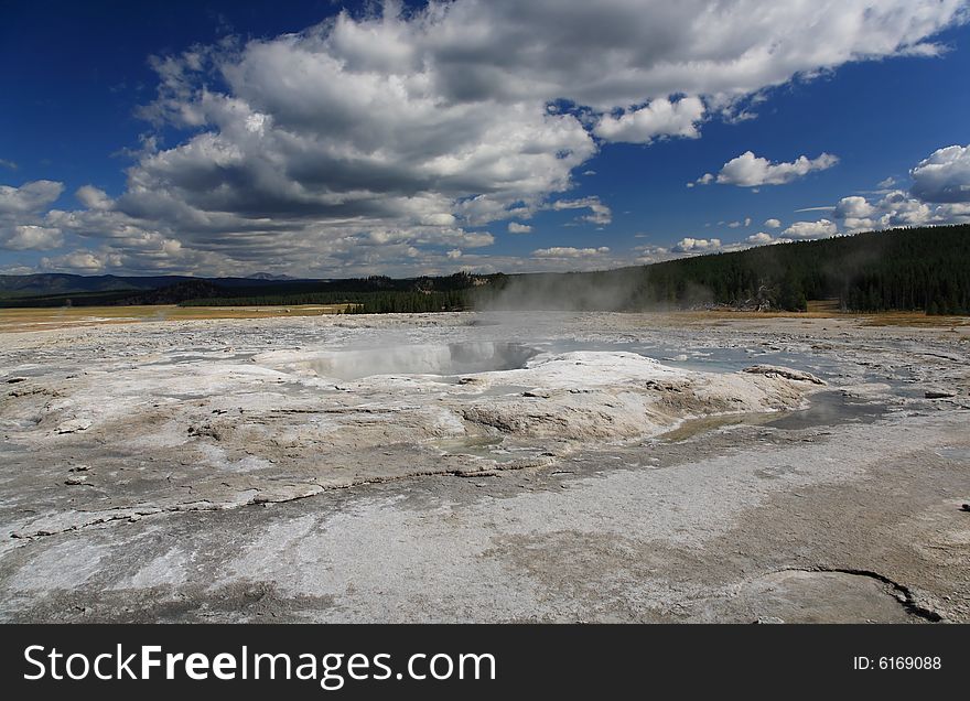 The Scenery Of Lower Geyser Basin In Yellowstone