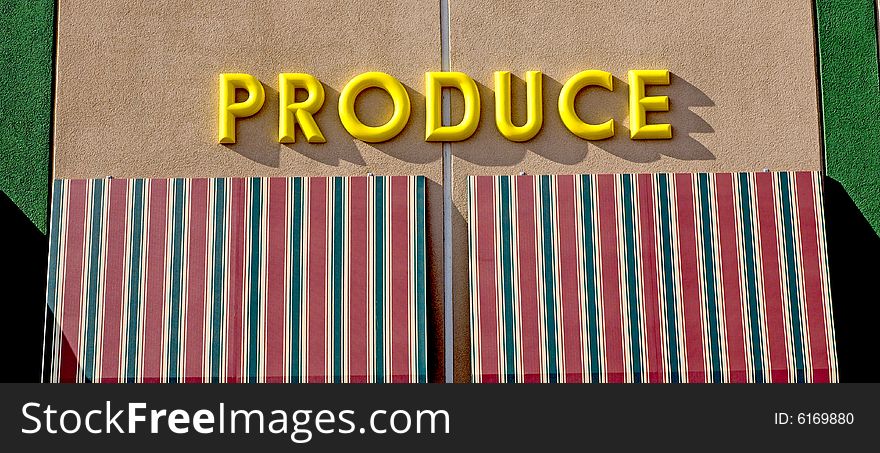 Picture of a produce sign on a market. Picture of a produce sign on a market