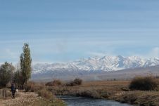 Bridge Over Small River In The Talas Region Of Kyrgyzstan Stock Photo Bridge Over Small River In The Talas Region Of Kyrgyzstan Stock Photo