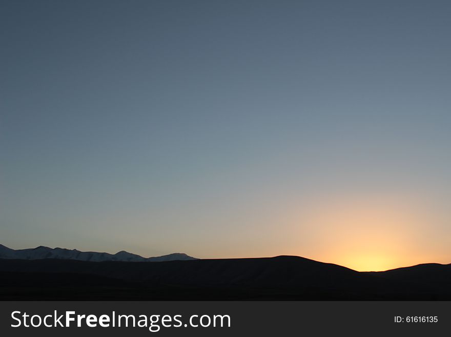 Sunset in the Talas region of Kyrgyzstan