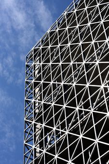 Abstract Metallic Building And Blue Sky Stock Image