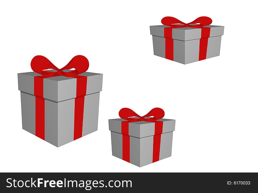 Gift boxes isolated over white background, abstract