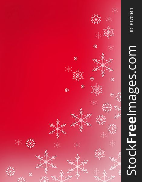 Abstract New Year background with snowflakes...isolated over red