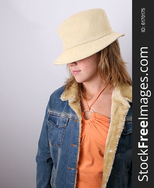 Young Model In Hat