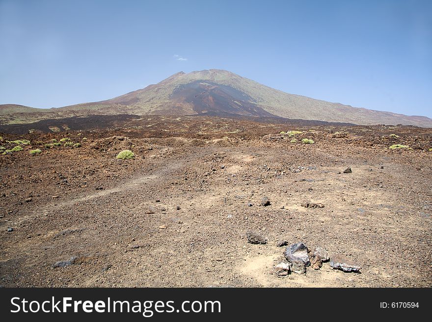Volcanic area near the teide volcano in tenerife spain. Volcanic area near the teide volcano in tenerife spain