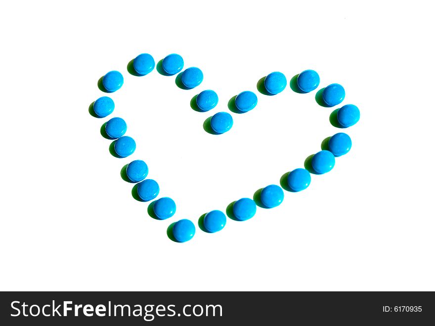 Isolated Heart Shape, tablets vitamin