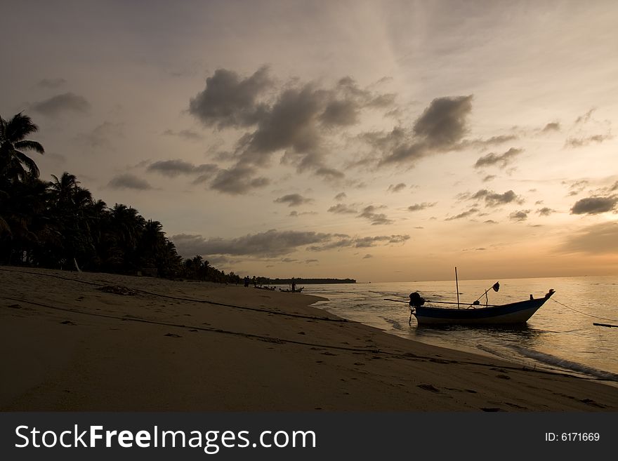 The sunset beach in Prajuab province, Southern of Thailand. The sunset beach in Prajuab province, Southern of Thailand