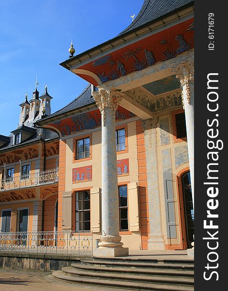 The Water Palace, part of the historical castle Pillnitz in Saxony, Germany.