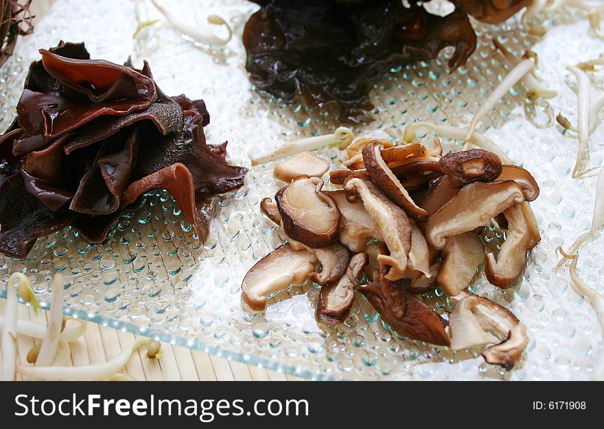 Some chinese mushrooms called shiitake mushrooms