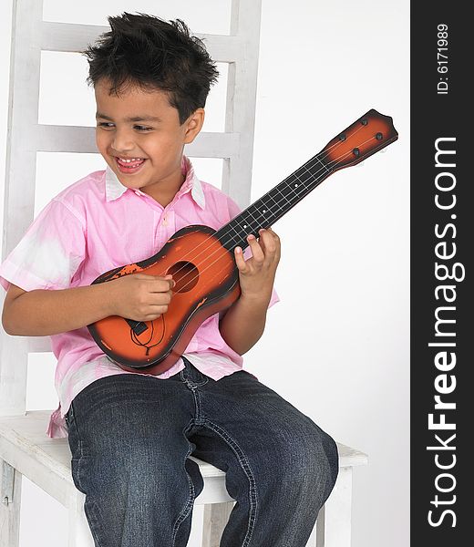 Boy with guitar in the hand