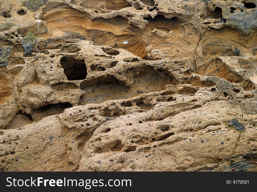 Rock textures in Island in the Mediterranean Sea