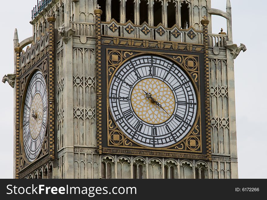 The clock symbol, trip to the city of miniatures, big the ben, tower. The clock symbol, trip to the city of miniatures, big the ben, tower