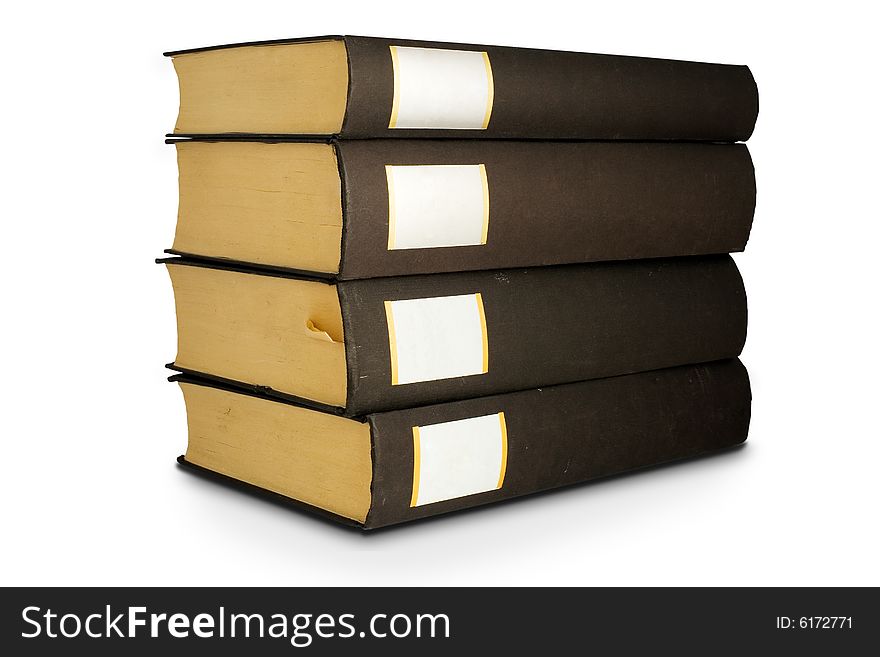 Isolated books on the white background with shadows and clipping path