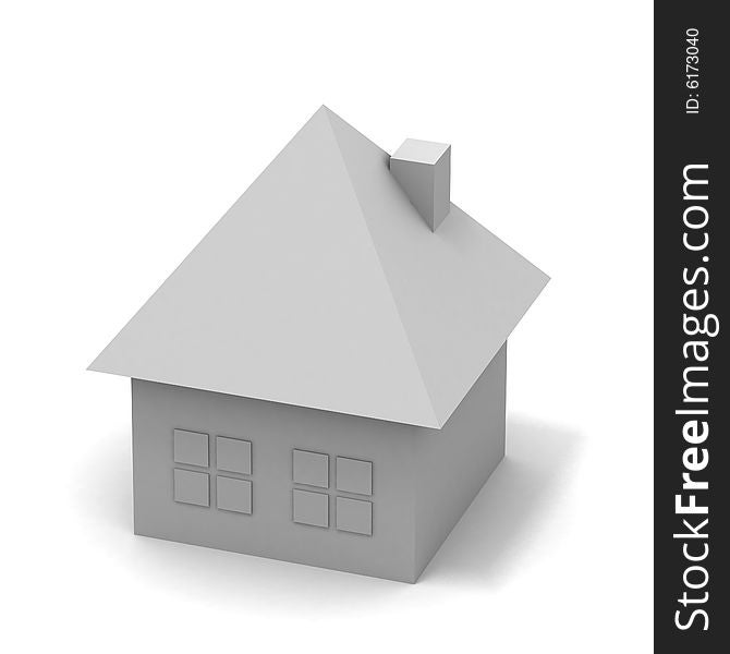 3d typical home icon rendering. 3d typical home icon rendering