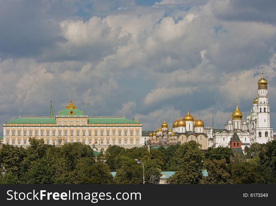 Church and president Palace In Moscow Kremlin.