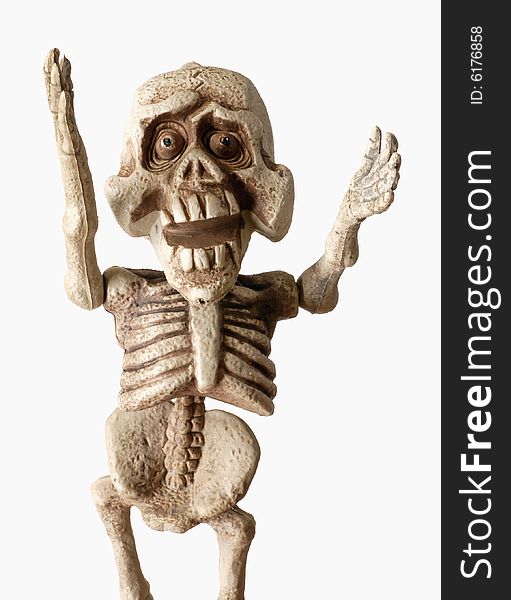 Halloween skeleton isolated on a white background