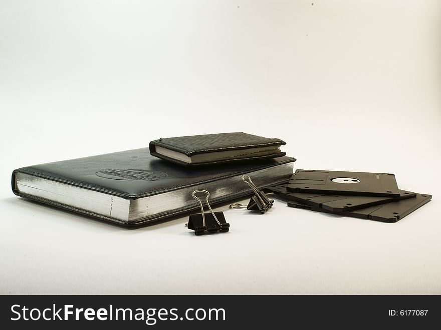 Book, clips and diskettes