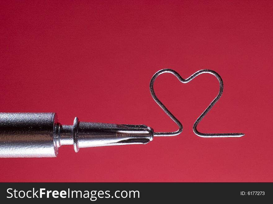 Syringe & needle with heart shape