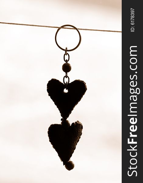 Silhouette of isolated key chain